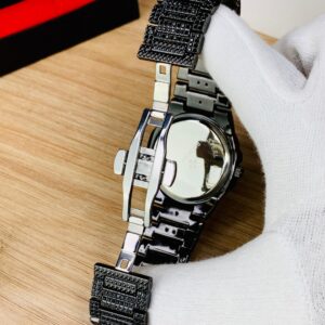 NEW Watch Collection Black Stone / Blacked Iced Out Stain-Less Steel Chain Watch For Mens Fashion (Black Without Box) - Image 5