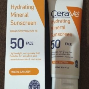 CeraVe Hydrating Mineral Sunscreen SPF 50 | 100 ML - CeraVe Hydrating SunBlock | Broad Spectrum SPF 50 - Image 3