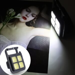 Portable COB High Bright Flashlight Multifunction Keychain Lamp Buit-in 150mAh Lithium Battery Waterproof Outdoor Torch Lantern - Image 3