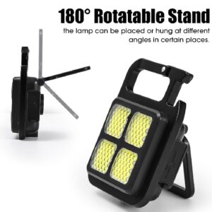 Portable COB High Bright Flashlight Multifunction Keychain Lamp Buit-in 150mAh Lithium Battery Waterproof Outdoor Torch Lantern - Image 1