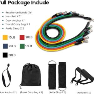 11 Piece Power Resistance Band Set Strength Training Yoga Sports Fitness Band Equipment for Men and Women - Image 2