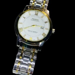 FNGEEN 2081 Stainless Steel Stylish Men Quartz Watch Two tone Chain style strap - Image 4