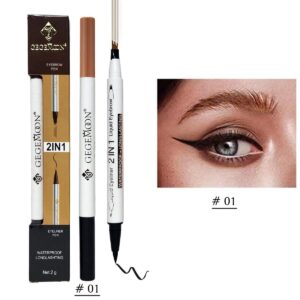1Pc Gegemoon 1Pcs Waterproof 2 In 1 Long Lasting Liquid Eyeliner & Liquid Eyebrow Pencil - Image 3