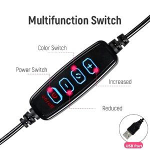 26CM LED Ring Light with Mobile Holder, 7ft Tripod Stand, 3 Light Colors, Dimmable USB Selfie Ring Light for Videography and Photography - Image 1