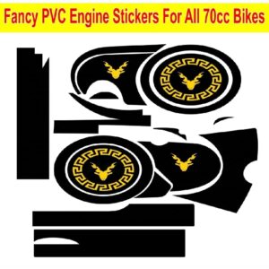CD70 Engine Sticker Kit for Motorcycle ? Black Color, (Sticker Only) - Image 1
