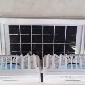 Double Head Solar Portable Desktop Air Conditioning Fan | Double Head Solar Fan - Rechargeable Fan Strong Cold Air Fast Cooling USB Fan for Indoor/Outdoor (Random Color) - Image 1