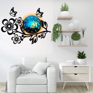 3D Wooden Flower Clock With Esthetic Dial Wall Clock?| Best Quality Wall Clock For Home Decor | Home Decor Clock 25 inch - Image 4