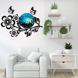 3D Wooden Flower Clock With Esthetic Dial Wall Clock?| Best Quality Wall Clock For Home Decor | Home Decor Clock 25 inch - Image 5