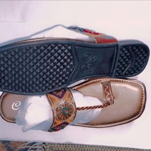 Kolhapuri Chappal Design No. 25-75 ? Elegant Beige Color Traditional Footwear (With Box ) - Image 3