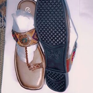 Kolhapuri Chappal Design No. 25-75 ? Elegant Beige Color Traditional Footwear (With Box ) - Image 1