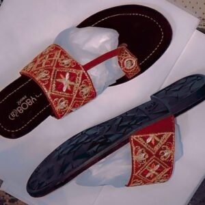 Kolhapuri Slipper Design No. 25-78 ? Traditional Red & Dark Maroon Handcrafted Footwear (With Box ) - Image 3