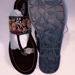 Kolhapuri Slipper Design No. 25-79 ? Classic Black Handcrafted Footwear (With Box ) - Image 1