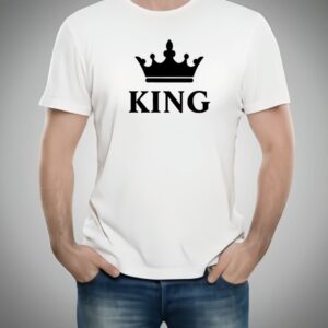 Combo Of King, Queen, Prince & Princes Style White T-Shirt with Cute Design ? Best Quality T-Shirts For Girls | T-Shirt For Women - T-Shirt For Boy | T-Shirt For Men - Image 4