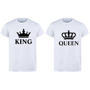 Combo Of King & Queen Style White T-Shirt with Cute Design - King & Queen Design T-Shirts? ? Best Quality T-Shirts For Girls | T-Shirt For Women - T-Shirt For Boy | T-Shirt For Men | Queen T-Shirts? | King Design T-Shirt - Image 5