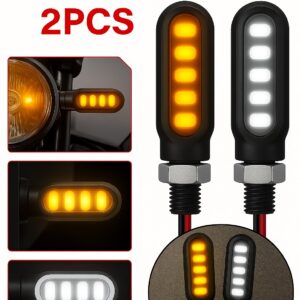 Universal LED Turn Signal Indicator | Dual Color (Yellow & White) | Waterproof & Flexible | For 70cc, 125cc & All Motorcycles - Image 3