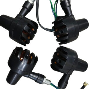 4 pcs Set 12V Universal Motorcycle Grill Turn Signal Lights ? Amber LED, Chrome Body, Compatible with Honda, Yamaha, Kawasaki, Sportster 1200, and More - Image 3