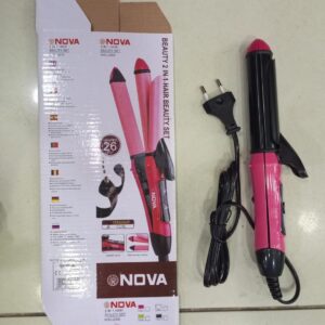2-in-1 Nova Hair Straightener and Curler ? Dual-Use Styling Tool with Quick Heat-Up Technology, Ceramic Plates for Smooth Straightening & Effortless Curls Model-NH-2009 ? Portable, Lightweight, Ideal for Home or Travel Use - Image 2