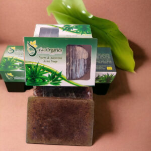 Safwa Organics Neem & Aloe Vera Handmade Soap ? Acne-Fighting Natural Cleanser 100g - Image 3