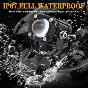 Universal Motorcycle LED Auxiliary Headlight ? High/Low Beam Super Bright Fog & Driving Light with Waterproof IP65 Spotlight for All Bikes and Weather Conditions - Image 4