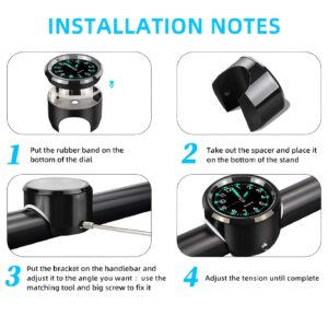 Universal Waterproof Chrome Motorcycle Handlebar Clock ? Luminous Quartz Watch for Bikes | Stylish and Durable ( Silver) - Image 5