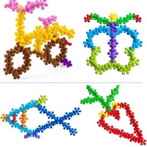 32 pcs Snowflakes Colorful Toy Building Blocks Flower-Shaped Set | Plastic colorful snowflakes toy - Image 2