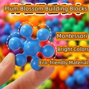 32 pcs Snowflakes Colorful Toy Building Blocks Flower-Shaped Set | Plastic colorful snowflakes toy - Image 3