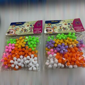 32 pcs Snowflakes Colorful Toy Building Blocks Flower-Shaped Set | Plastic colorful snowflakes toy - Image 1