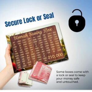 Umrah Saving Box - Box For Umrah Saving | Umrah Saving Box - Best Quality Umrah Saving Box - Umrah Saving Box Dark Brown, Wooden Money Box for Umrah - 210,000 - Image 4