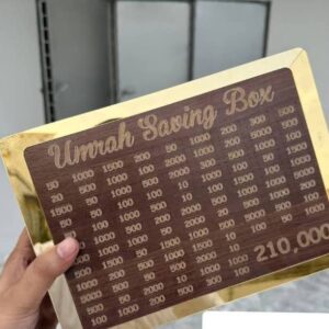 Umrah Saving Box - Box For Umrah Saving | Umrah Saving Box - Best Quality Umrah Saving Box - Umrah Saving Box Dark Brown, Wooden Money Box for Umrah - 210,000 - Image 2