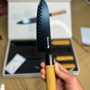 Thermomixer 4-Piece Japanese Knife Set ? Self-Sharpening Blades with Wooden Handles - Image 3