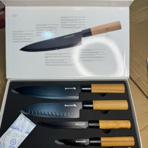 Thermomixer 4-Piece Japanese Knife Set ? Self-Sharpening Blades with Wooden Handles - Image 2