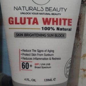 Naturals Beauty Gluta White Skin Brightning Sun Block Spf 60+ UAV&UVB 120 ML - Image 1