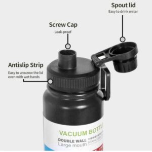 Insulated Vacuum Water Bottle [1000ml] [Random Color] | Keeps Drinks Hot or Cold - Image 3