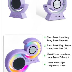 BX-39 Mini G Wireless Speaker with RGB Light & Wireless Charging ? Portable Bluetooth 5.3 Speaker & Bedside Lamp - Image 3