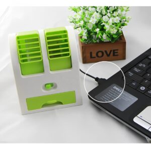 Portable Mini AC Air Cooler ? USB & Battery Operated | Dual Blower with Ice Tray | Blade-less Cooling Fan for Home, Shop, Kitchen, Table & Outdoor Use - Image 5