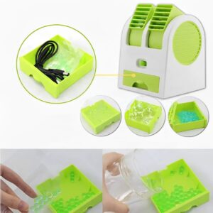 Portable Mini AC Air Cooler ? USB & Battery Operated | Dual Blower with Ice Tray | Blade-less Cooling Fan for Home, Shop, Kitchen, Table & Outdoor Use - Image 3