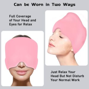 Migraine Relief Cap - Headache Relief Hat for Migraine Relief, Tension, One Size Fits All Headache Cap with Reusable Ice Gel Pack for Puffy Eyes, Stress Relief ( Random Color ) - Image 5