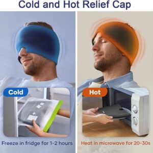 Migraine Relief Cap - Headache Relief Hat for Migraine Relief, Tension, One Size Fits All Headache Cap with Reusable Ice Gel Pack for Puffy Eyes, Stress Relief ( Random Color ) - Image 4