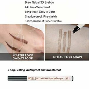 4 Tip Waterproof Eyebrow Pen | Waterproof Tattoo Tint Fine Sketch Liquid Eyebrow Pencil | Createsur Natal Makeup Effect - Image 3
