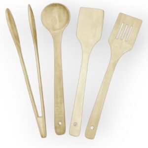 ( NW000436 ) Pack of 4 ? Wooden Spoon Set | Nonstick Teak Wood Kitchen Utensils for Cooking & Serving - Image 3