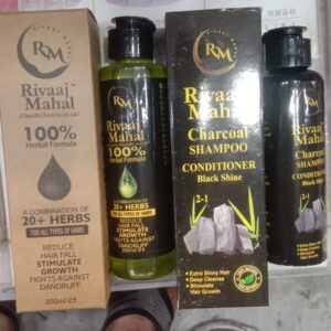 Rivaaj Mahal Deal of 2-in-1 Hair Care Combo  ? 100% Natural Formula + Charcoal Black Shine Conditioner - Image 3