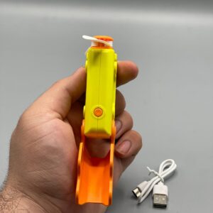 Hot Radish Knife Style Mini Fan ? Portable Rechargeable Electric Fan | Dual-Use Handheld & Plug-in Cooling Gadget - Image 4