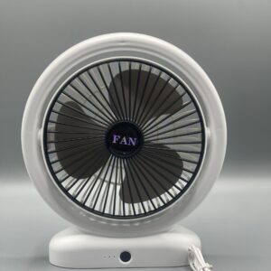 Desktop Fan Rechargeable, Mini Table Fan, Powerful Electric Fan with? Adjustable Wind Speeds, Portable USB Fan for Home Office and Outdoors | Three-Speed Mini Desktop Fan with Colorful LED Lights ? USB & Battery Powered - Random Color? - Image 2
