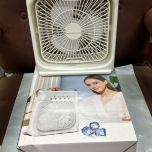 Portable Air Conditioner Fan USB Electric Fan with LED Night Light, Fine Mist Water, and Humidifier Function | Led Night Light Water Mist - Random Color 12 inch - Image 5
