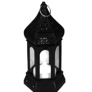 Antique Black candle lamp Atmosphere Decoration Creative Gift Hexagonal Wind Lamp Candle Lamp Led Wind Lamp Portable Small Horse Lamp - Image 1