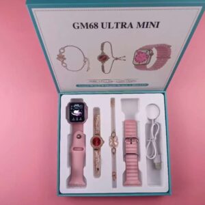 GM68 Ultra Mini Smartwatch + Quartz Bracelet Watch Combo | Wireless Charging | Stylish Dual Watch Set? - Image 3