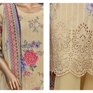 ? VIVARI  ? 3 Piece  Luxury Lawn Digital Printed Chickenkari Lawn Shirt/ Luxury Digital Printed  Pure Lawn/Unstitched Suit New Collection For Womens - Image 2