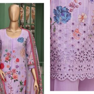 ? VIVARI  ? 3 Piece  Luxury Lawn Digital Printed Chickenkari Lawn Shirt/ Luxury Digital Printed  Pure Lawn/Unstitched Suit New Collection For Womens - Image 2
