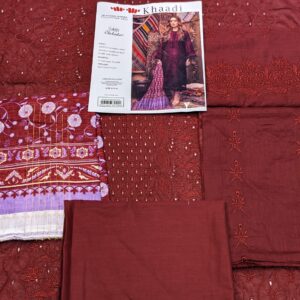 ? KHAADI ? 3 Piece Khaadi chicken Kari Unstitched Suit new Collection for womens - Image 1