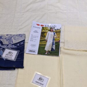 ? KHAADI ? 3 Piece Khaadi chicken Kari Unstitched Suit new Collection for womens - Image 1